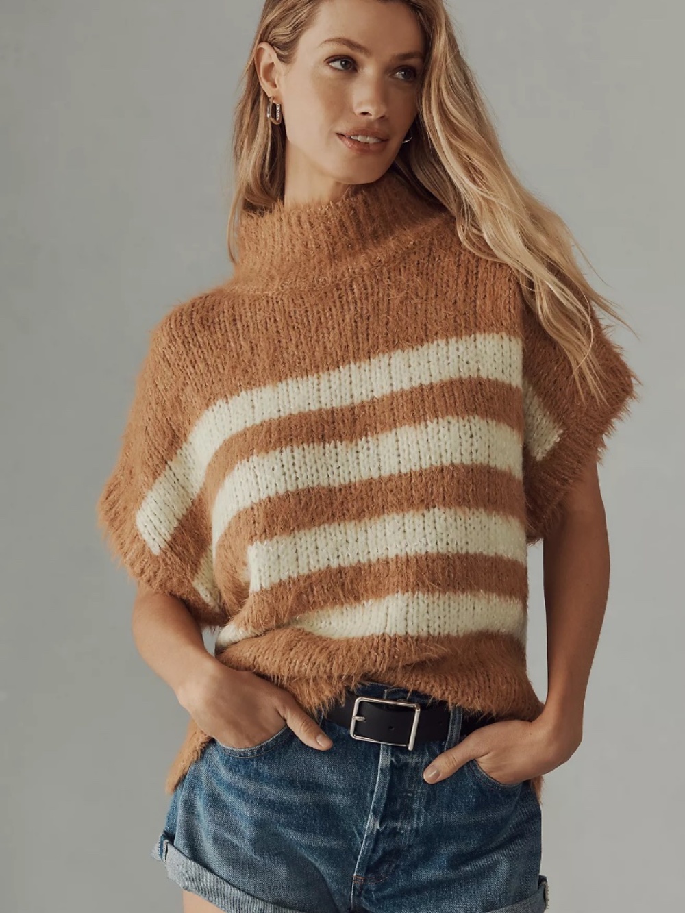 Pilcro Fuzzy Striped Sweater